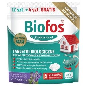 Biofos Tabletki biologiczne do szamba 12 szt +  4 szt gratis
